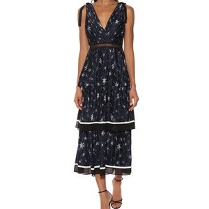 Self-portrait star print midi dress